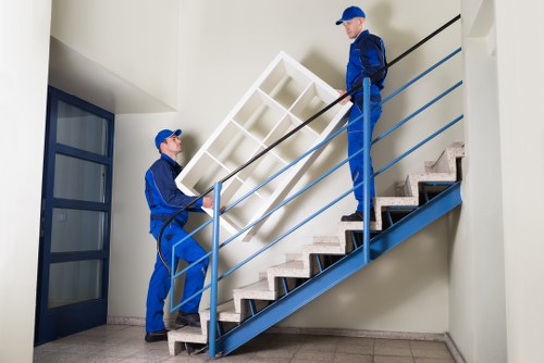 Team loading furniture during a local Acton move