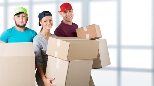 Apartment moving day in Acton with boxes and furniture