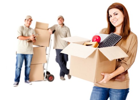 Variety of sturdy cardboard boxes and packing materials for relocation